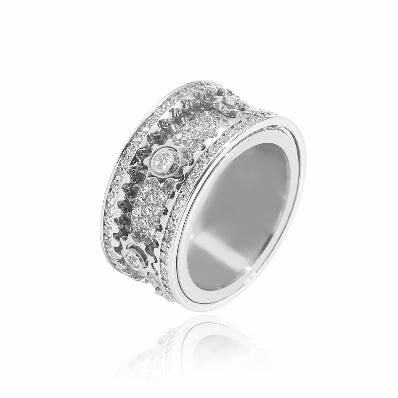 Full Diamond Gear Rotating Ring - TONGSHOP