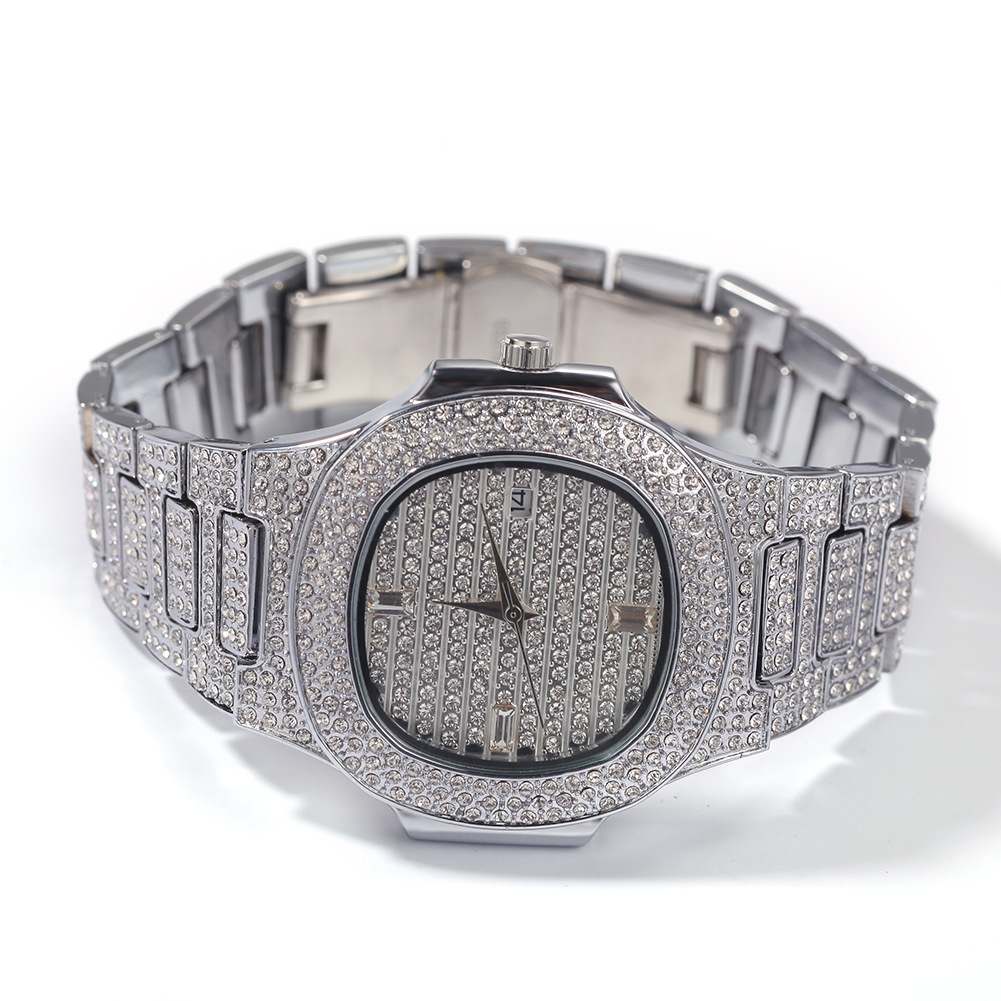 Full Diamond Hip Hop Fashion Men's Ice Watch - TONGSHOP