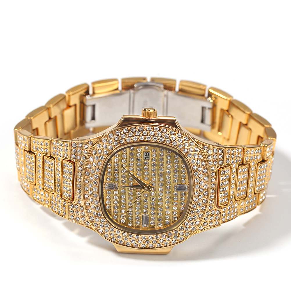 Full Diamond Hip Hop Fashion Men's Ice Watch - TONGSHOP