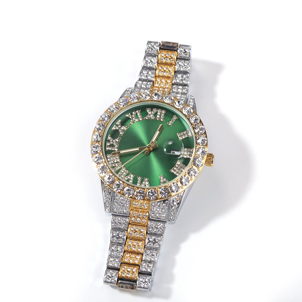 Full Diamond Roman Numeral Diamond Watch - TONGSHOP