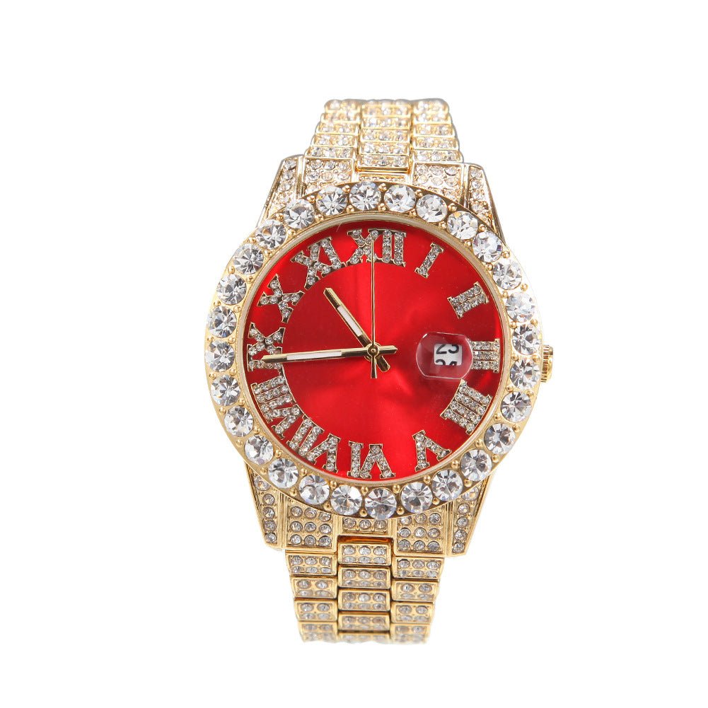 Full Diamond Roman Numeral Diamond Watch - TONGSHOP
