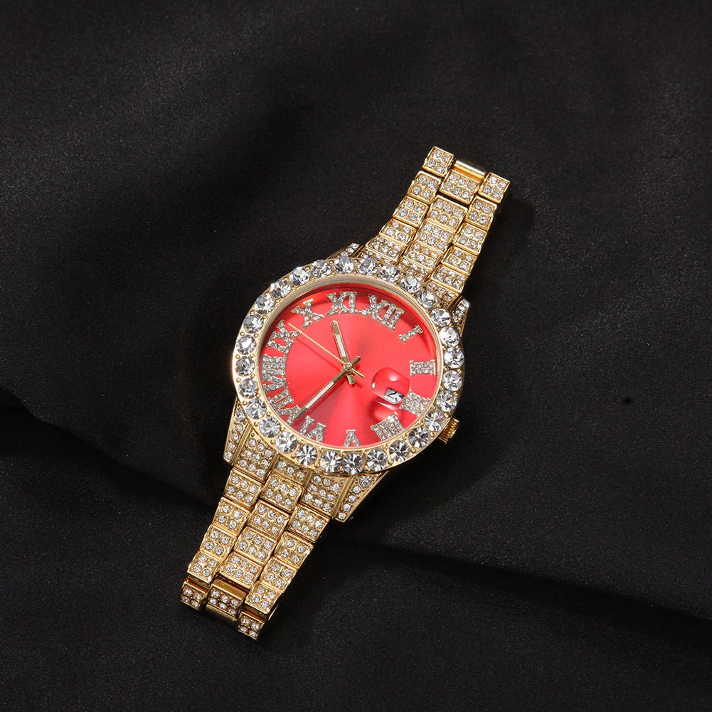 Full Diamond Roman Numeral Diamond Watch - TONGSHOP