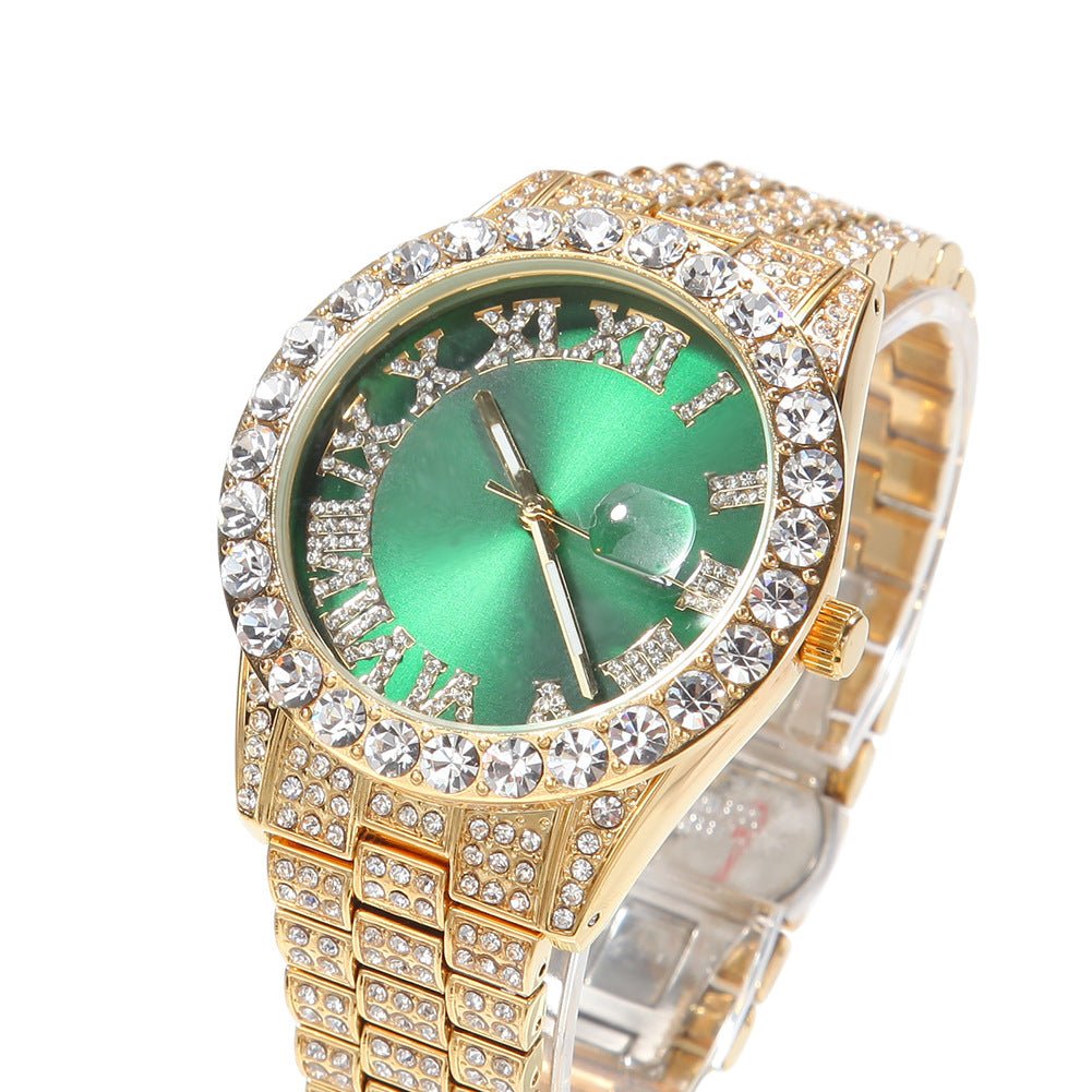 Full Diamond Roman Numeral Diamond Watch - TONGSHOP