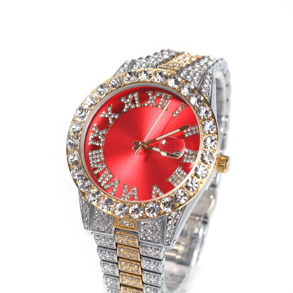 Full Diamond Roman Numeral Diamond Watch - TONGSHOP