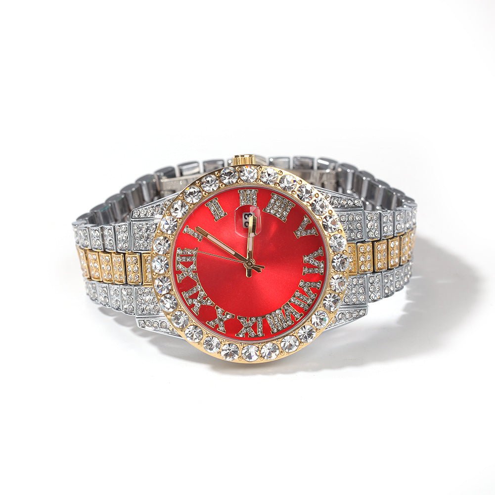 Full Diamond Roman Numeral Diamond Watch - TONGSHOP