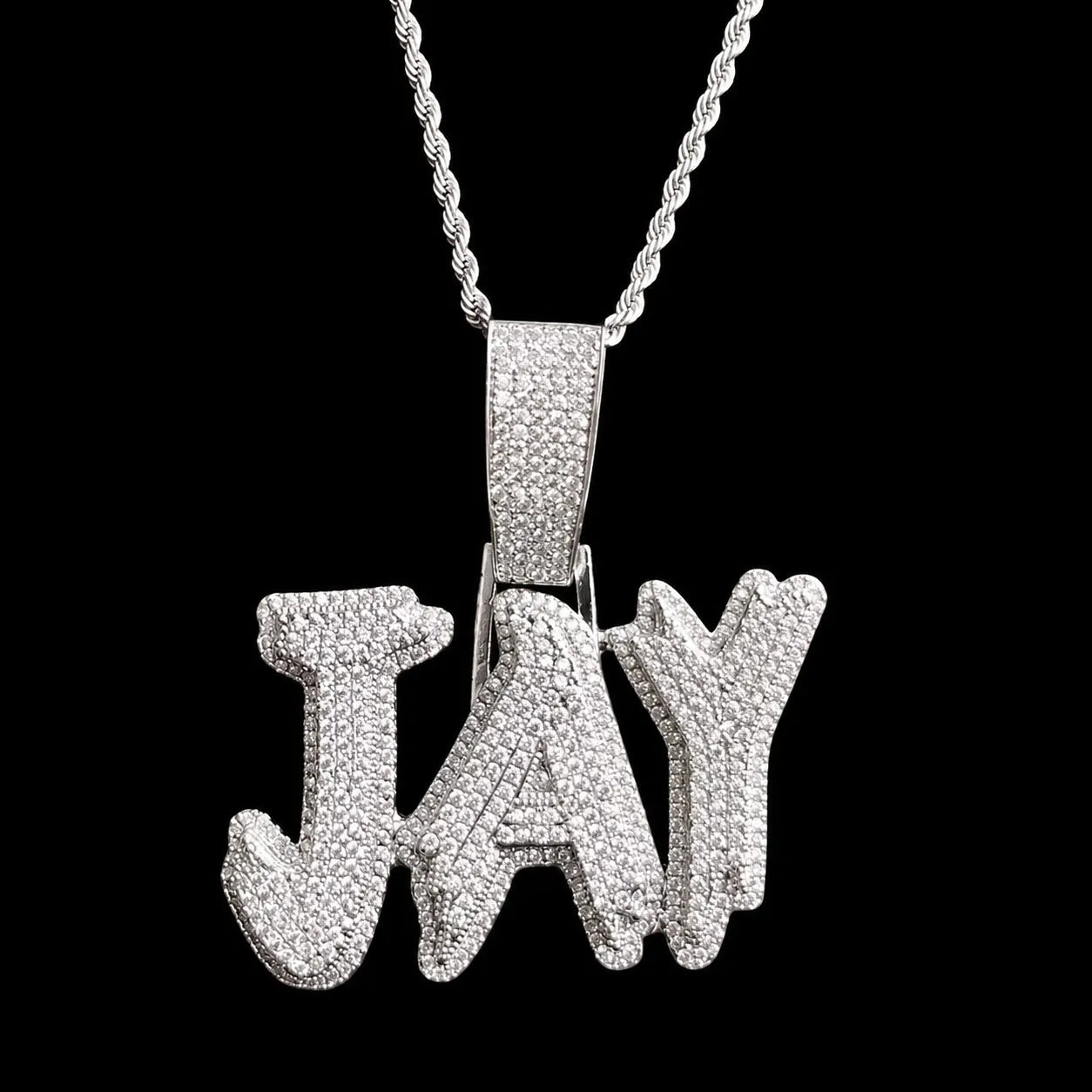 Fully Iced - Out Custom Letter Name Pendant - TONGSHOP / Length:16 / Length:18