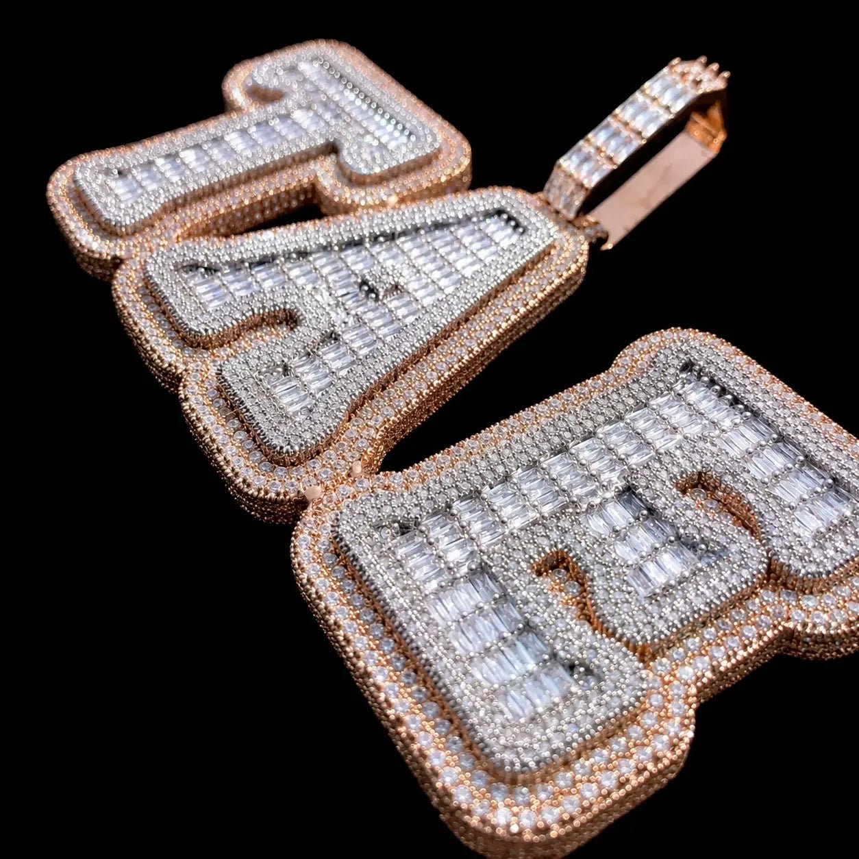 Fully Iced - Out Double - Layer T - Set Diamond Custom Letter Pendant - TONGSHOP / Length:16 / Length:18