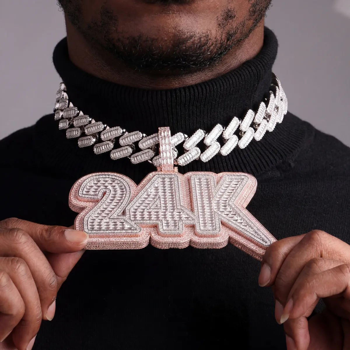 Fully Iced - Out Large Custom Letter Pendant - TONGSHOP / Length:16 / Length:18