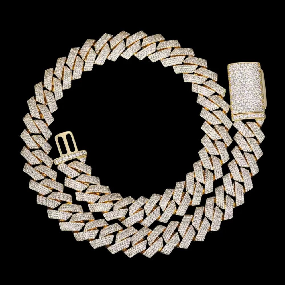 Fully Iced - Out Rhombus Cuban Link Chain - 20mm - TONGSHOP / Length:16 / Length:18