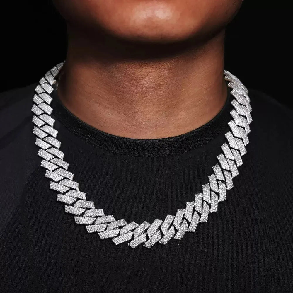 Fully Iced - Out Rhombus Cuban Link Chain - 20mm - TONGSHOP / Length:16 / Length:18