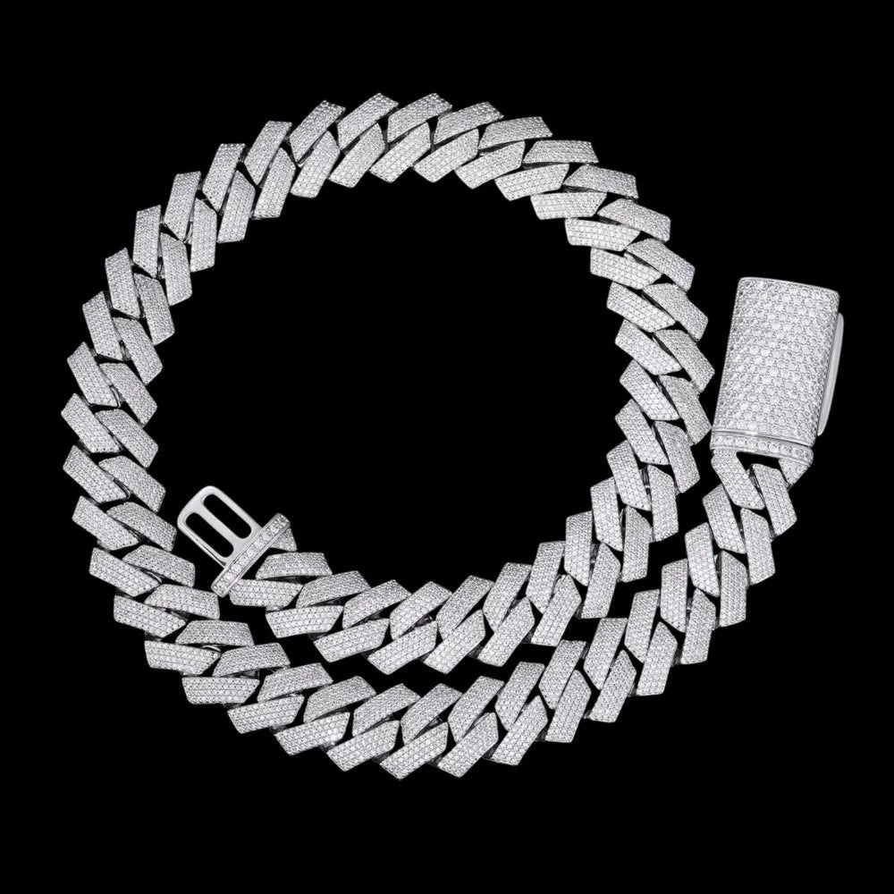 Fully Iced - Out Rhombus Cuban Link Chain - 20mm - TONGSHOP / Length:16 / Length:18