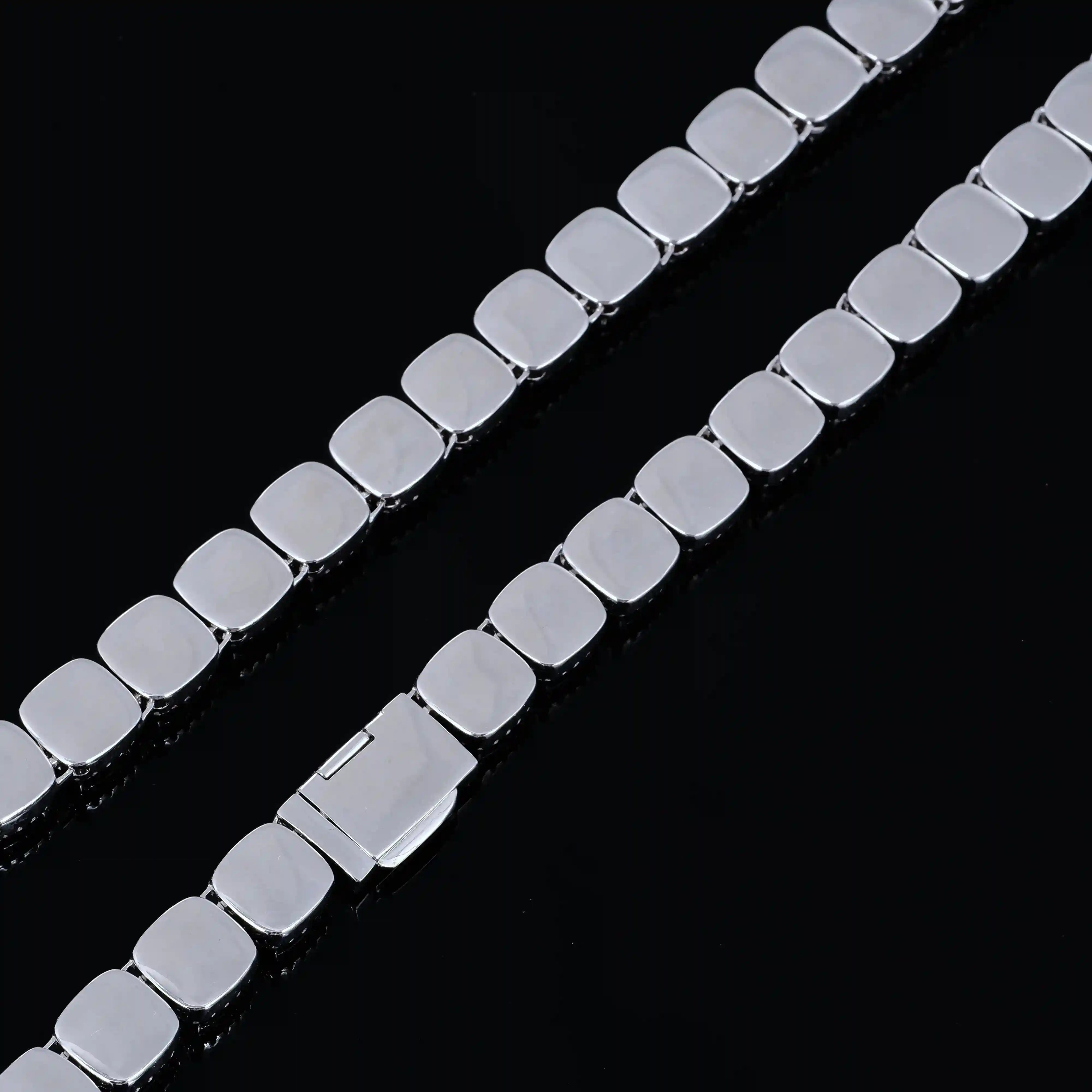 Glacier Clustered Tennis Chain in White Gold - TONGSHOP