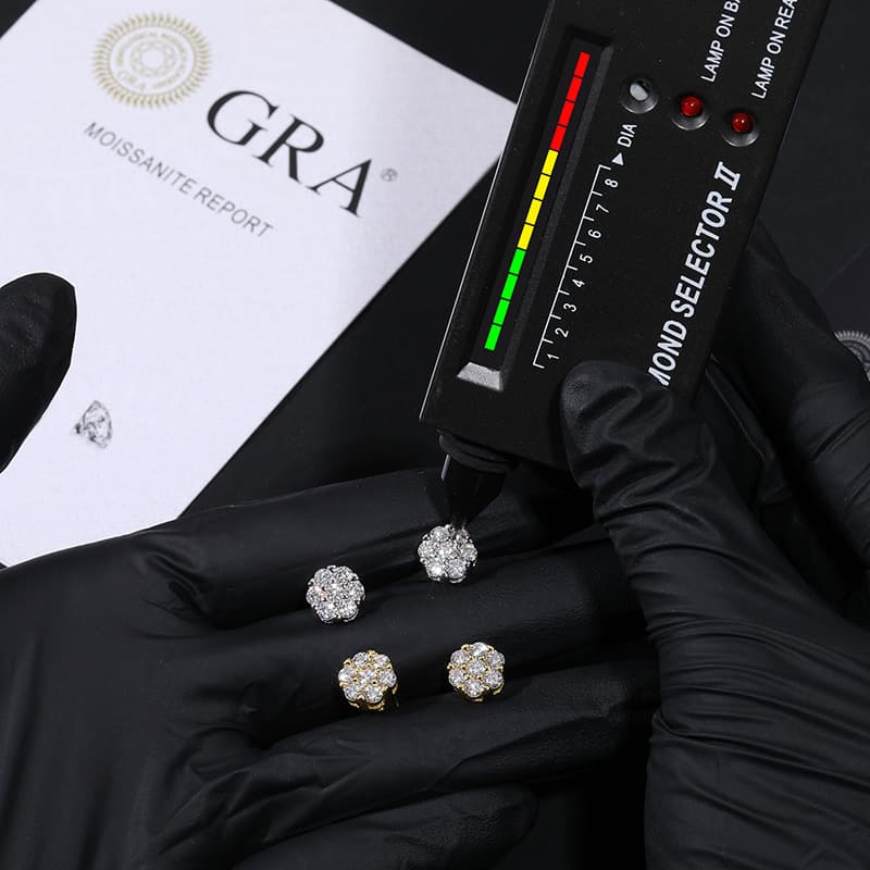 Handcrafted S925 3.0mm VVS Moissanite Earring - TONGSHOP