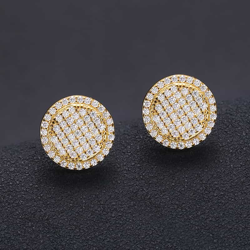 S925 & VVS Moissanite Stud Earring in 18k Gold - TONGSHOP