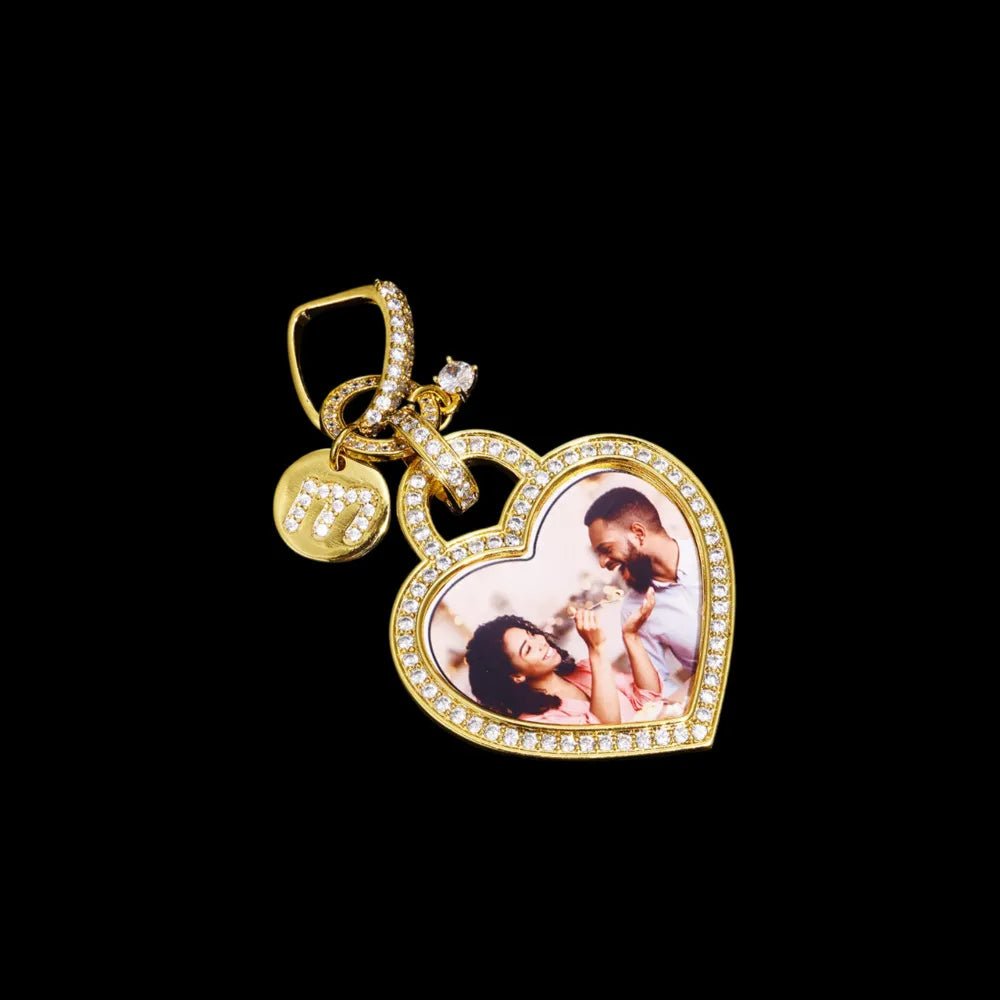 Heartfelt Love Custom Photo Heart Pendant - 35mm - TONGSHOP / Length:16 / Length:18