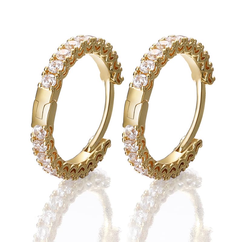 Hip - Hop Inspired Diamond Circle Earrings - TONGSHOP