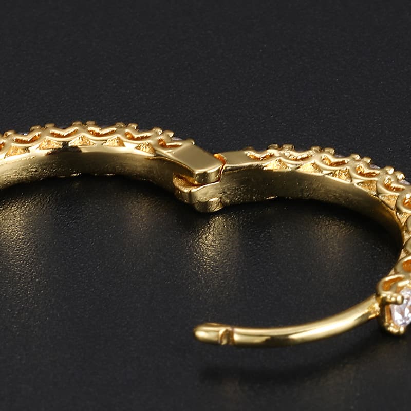 Hip - Hop Inspired Diamond Circle Earrings - TONGSHOP