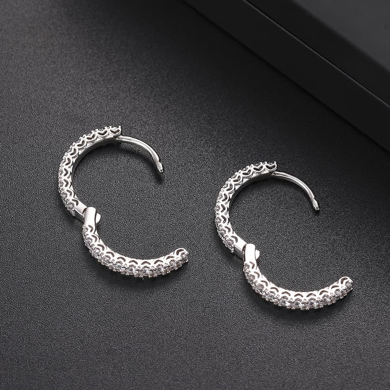 Hip - Hop Inspired Diamond Circle Earrings - TONGSHOP
