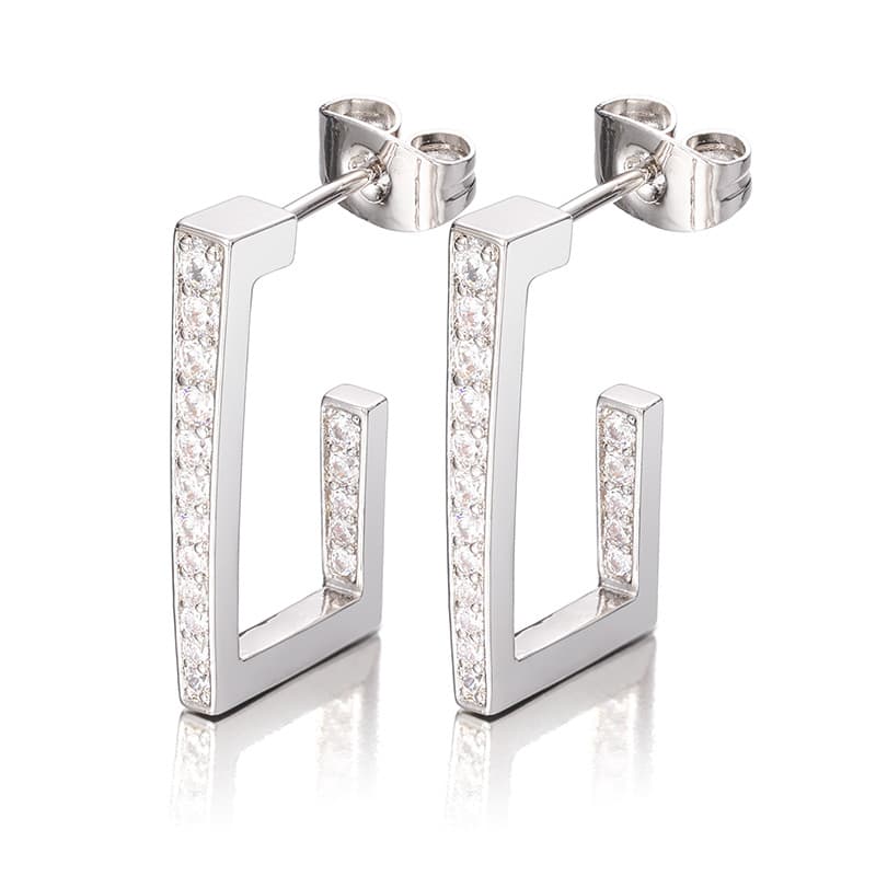 Hip - Hop Inspired Micro - Pave Diamond Ear Clasps - TONGSHOP