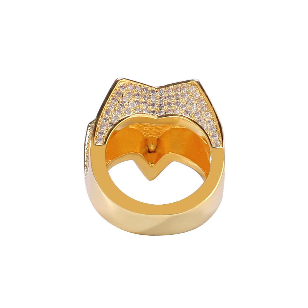 Hip - Hop Sapphire Star Ring with Diamond Encrusted Pentagram - TONGSHOP