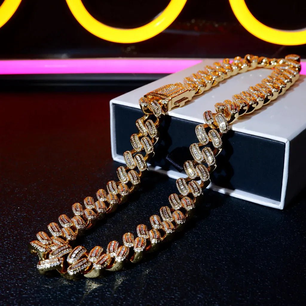 Iced Baguette Cuban Chain - 15mm - TONGSHOP