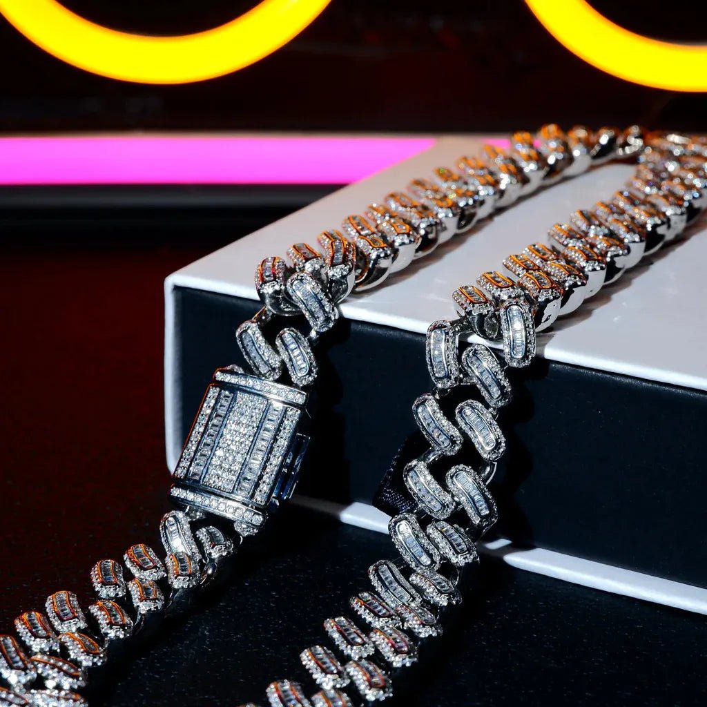 Iced Baguette Cuban Chain - 15mm - TONGSHOP