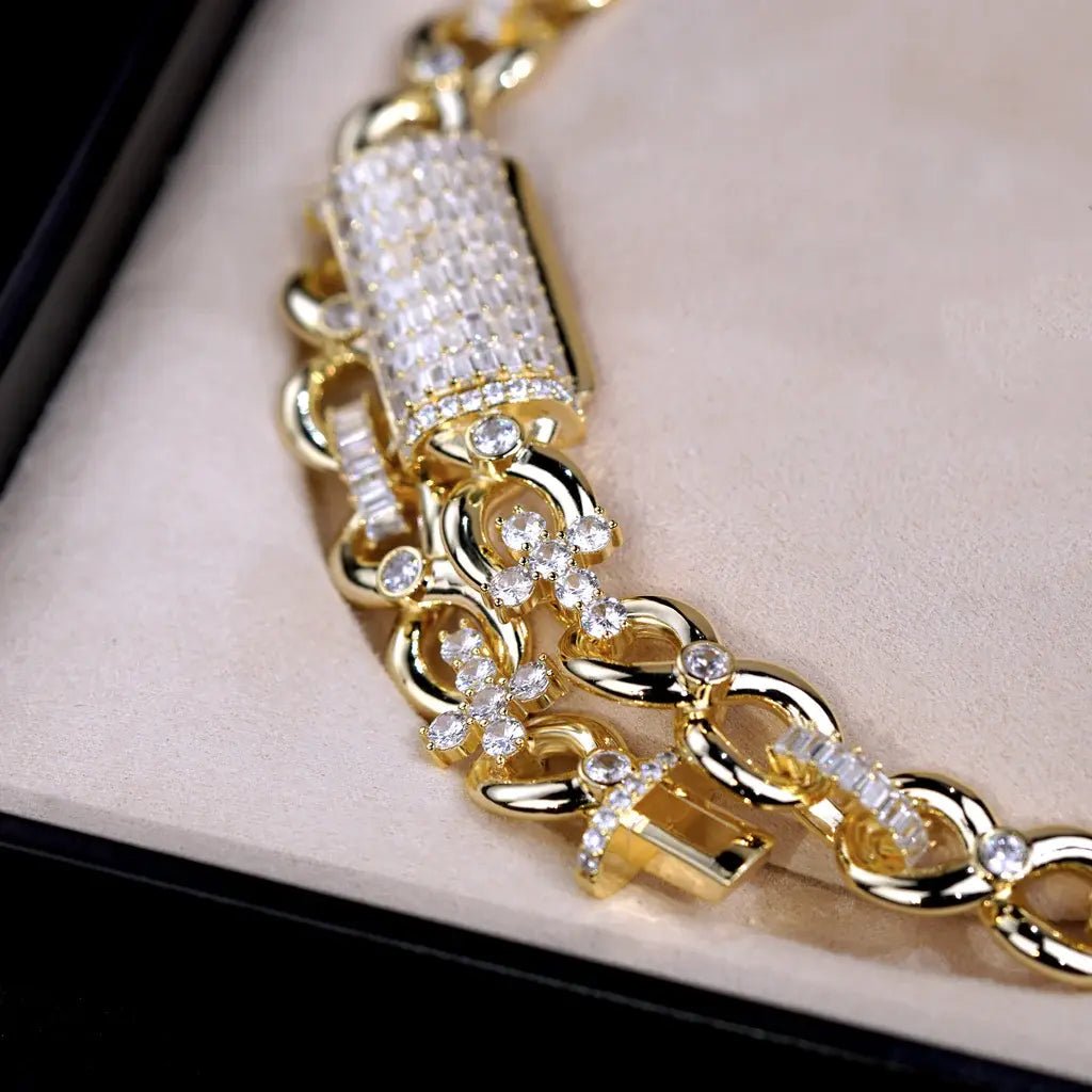 Iced Cross Link Chain - 14mm - TONGSHOP