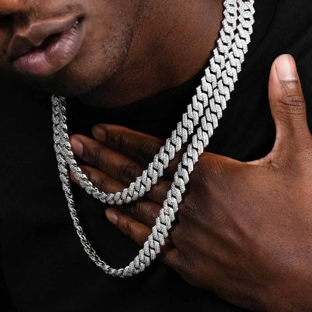 Iced Out Diamond Cuban Link Chain - 16mm - TONGSHOP / Length:16 / Length:18
