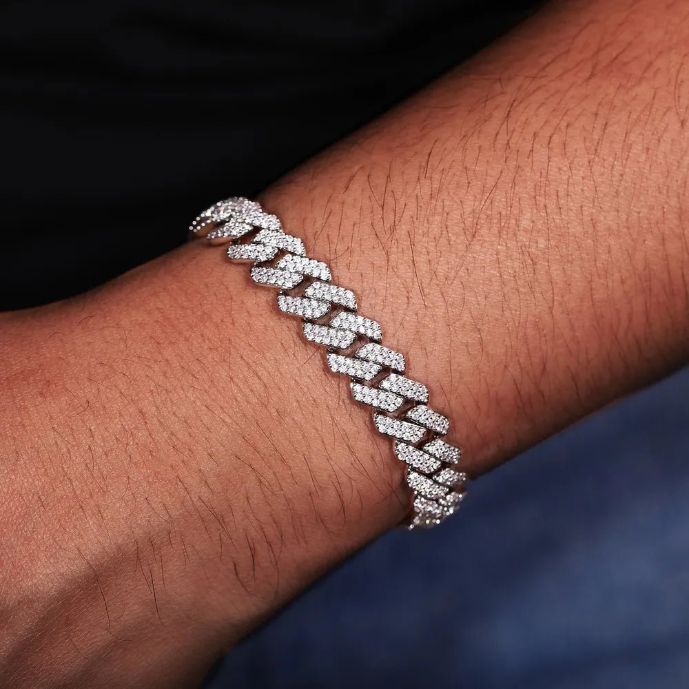 Iced-Out Diamond Cuban Link Chain - 8mm - TONGSHOP / Length:16 / Length:18