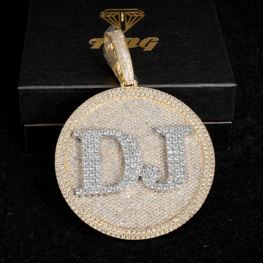 Iced - Out Diamond Custom Letter 3D Large Disc Pendant – 80mm - TONGSHOP / Length:16 / Length:18