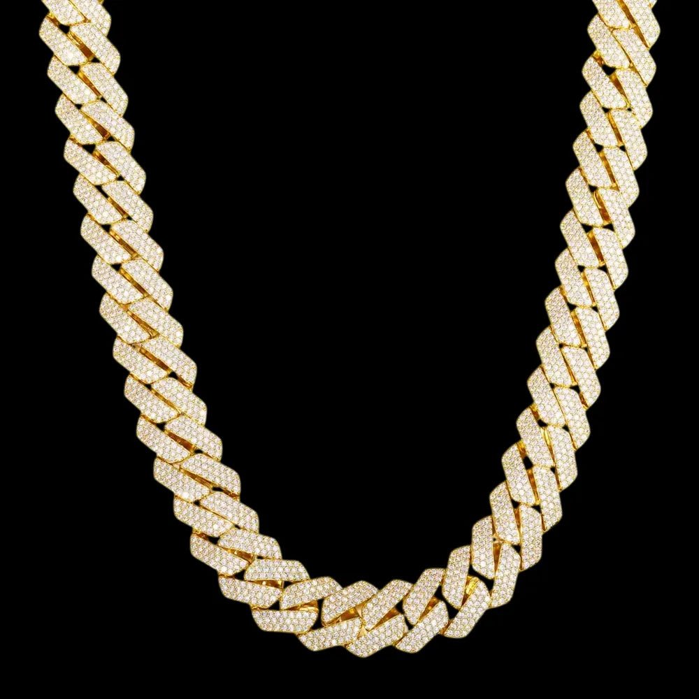 Iced-Out Diamond Miami Cuban Link Chain - 16mm - TONGSHOP / Length:16 / Length:18
