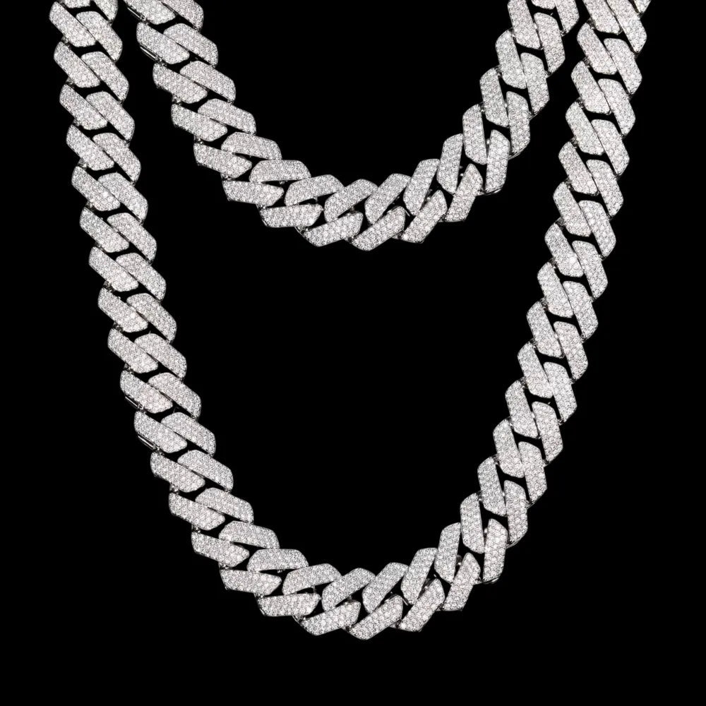 Iced-Out Diamond Miami Cuban Link Chain - 16mm - TONGSHOP / Length:16 / Length:18