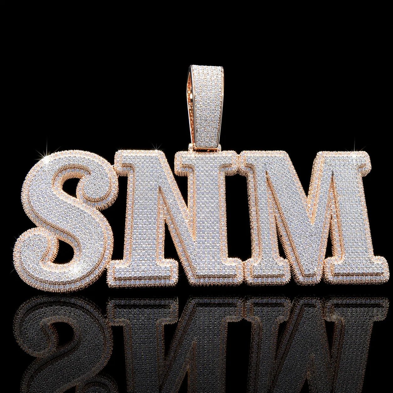 Iced - Out Double - Layer Custom Large Letter Pendant - TONGSHOP / Length:16 / Length:18