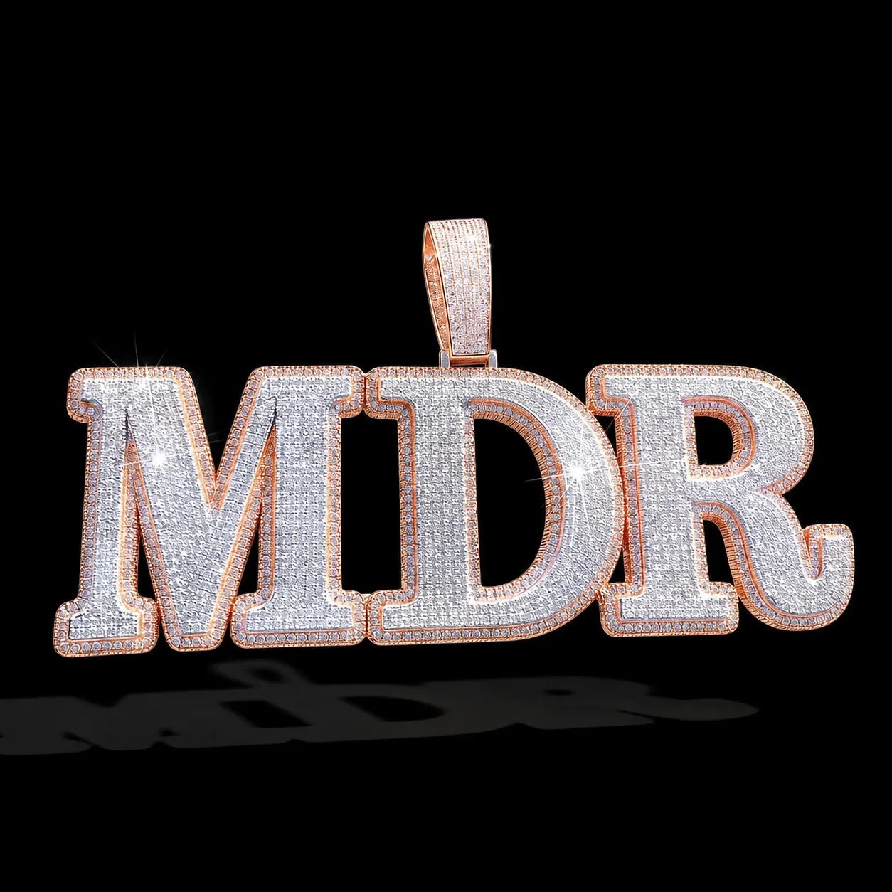 Iced - Out Double - Layer Custom Large Letter Pendant - TONGSHOP / Length:16 / Length:18
