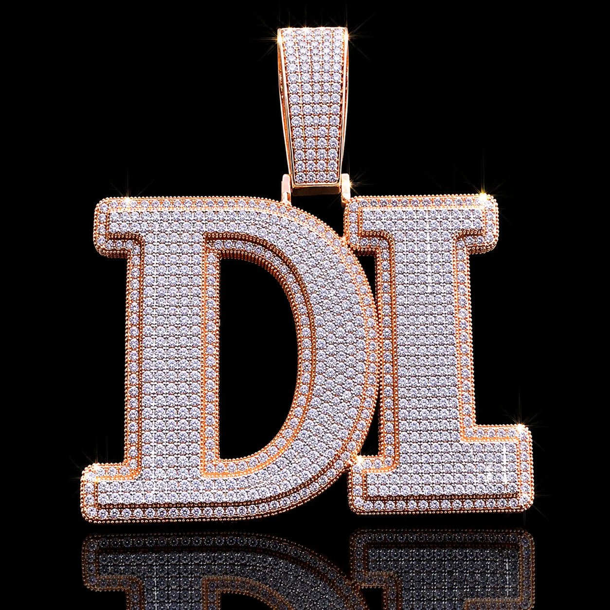 Iced - Out Double - Layer Custom Large Letter Pendant - TONGSHOP / Length:16 / Length:18