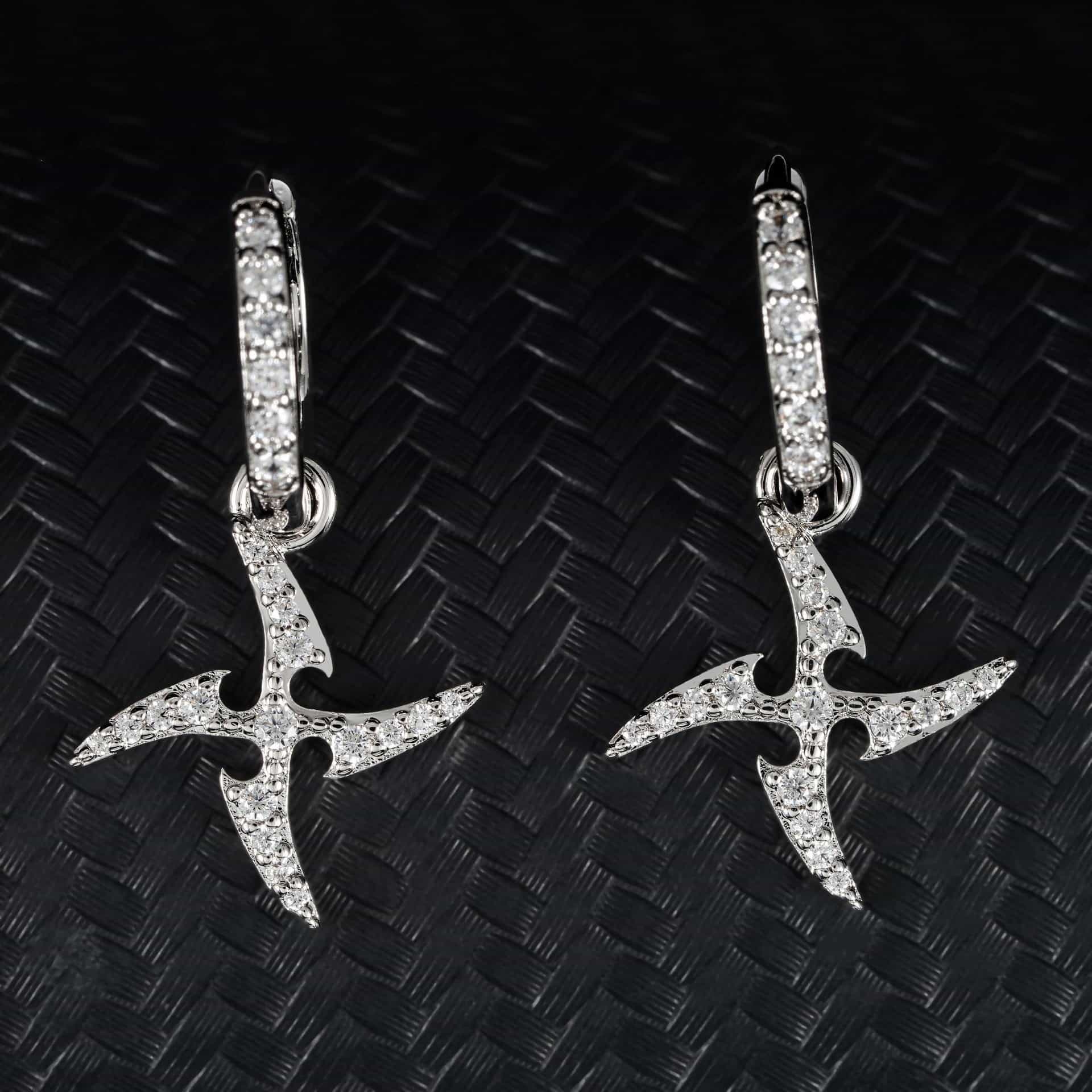Iced - Out Windmill Shaped Diamond Earrings - TONGSHOP