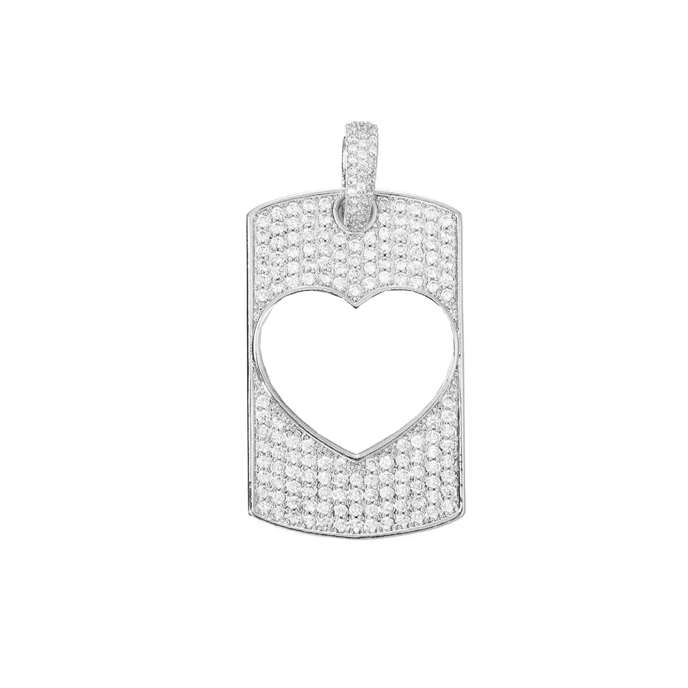 Love Memories Custom Photo Rectangular Pendant - 25mm - TONGSHOP / Length:16 / Length:18