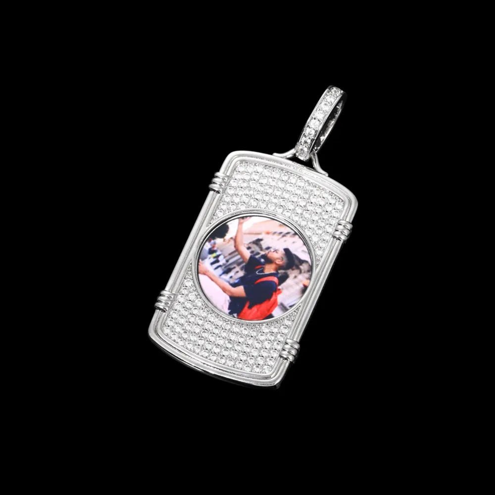 Memory Round Photo Frame Rectangular Pendant - 28mm - TONGSHOP / Length:16 / Length:18