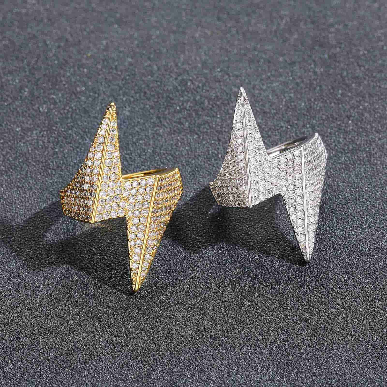 Micro Pave 3D Lightning Ring - TONGSHOP