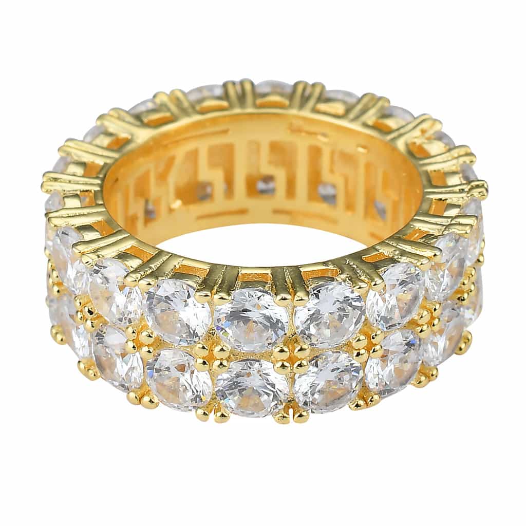 Micro Pave Double Row Full Diamond Ring - TONGSHOP