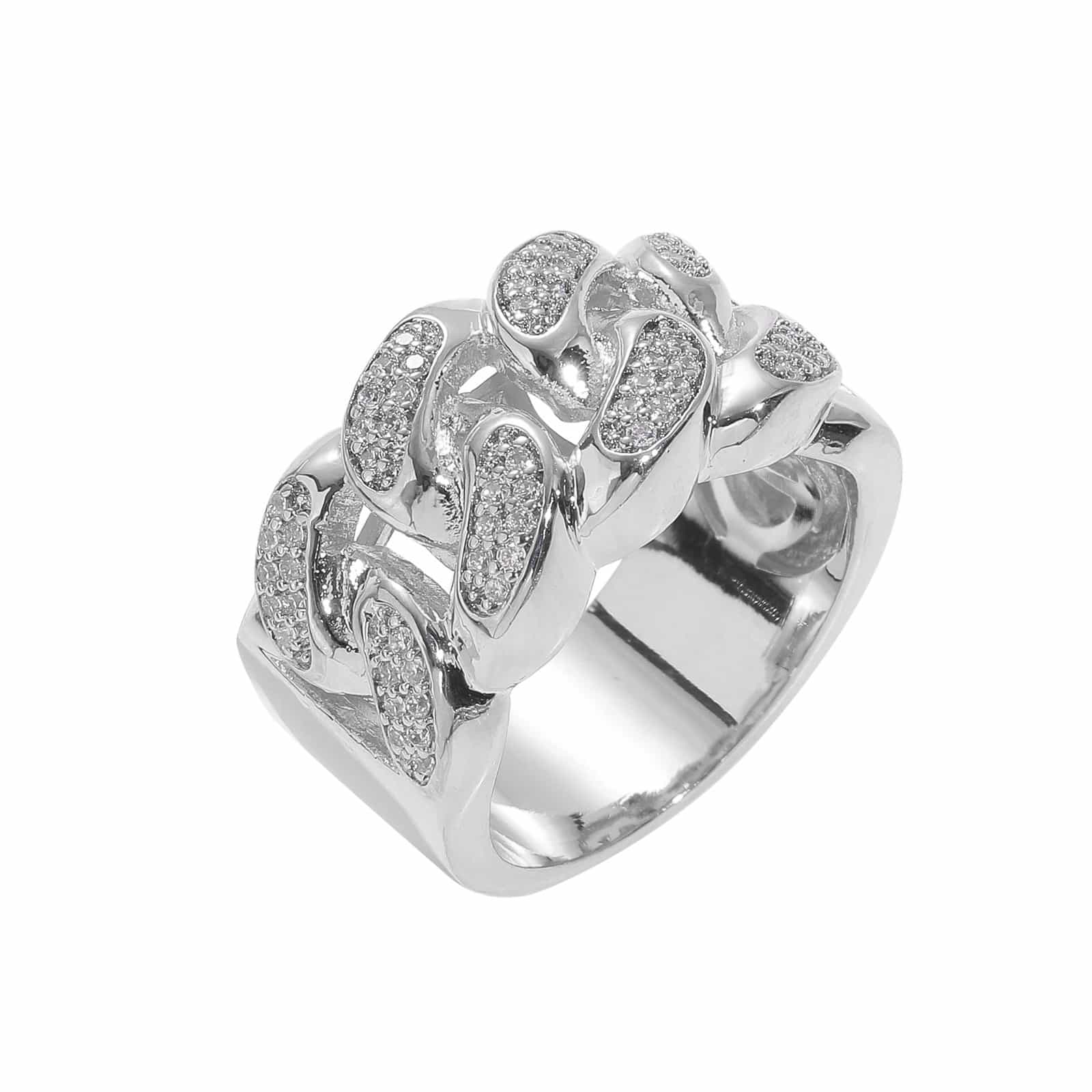 Micro Pave Full Diamond Hip - Hop Ring - TONGSHOP