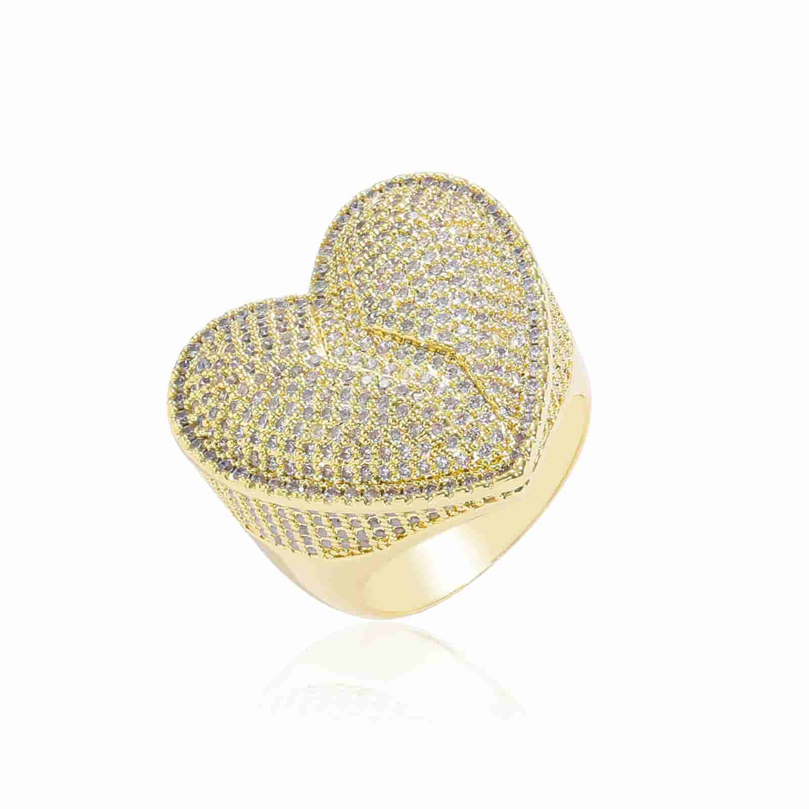 Micro Pave Heart Diamond Ring - TONGSHOP