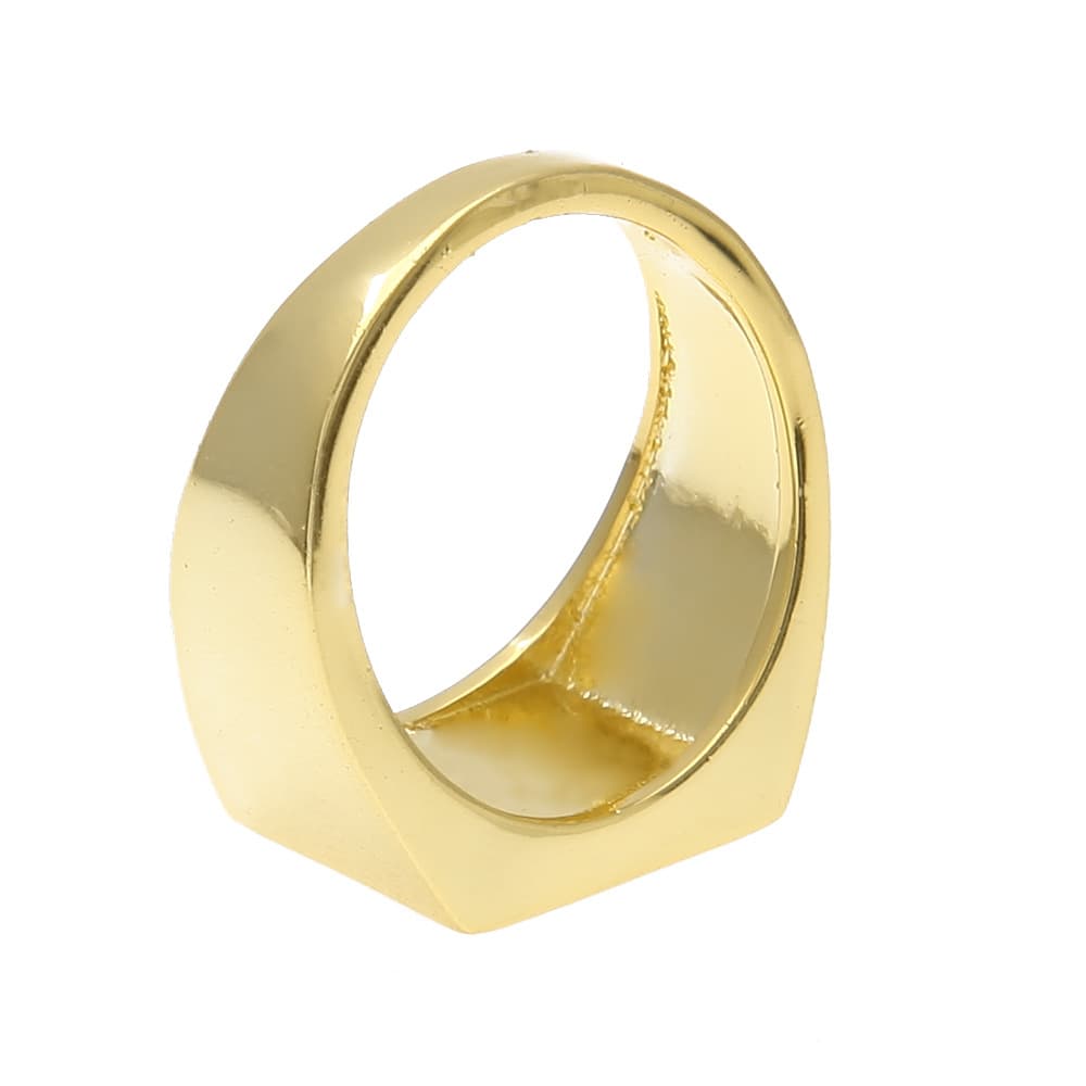 Micro Pave Square Men's Ring in 18K Gold Plating - TONGSHOP