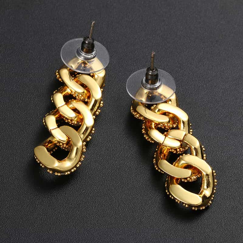 Micro Pave Triple Hoop Diamond Drop Earrings - TONGSHOP