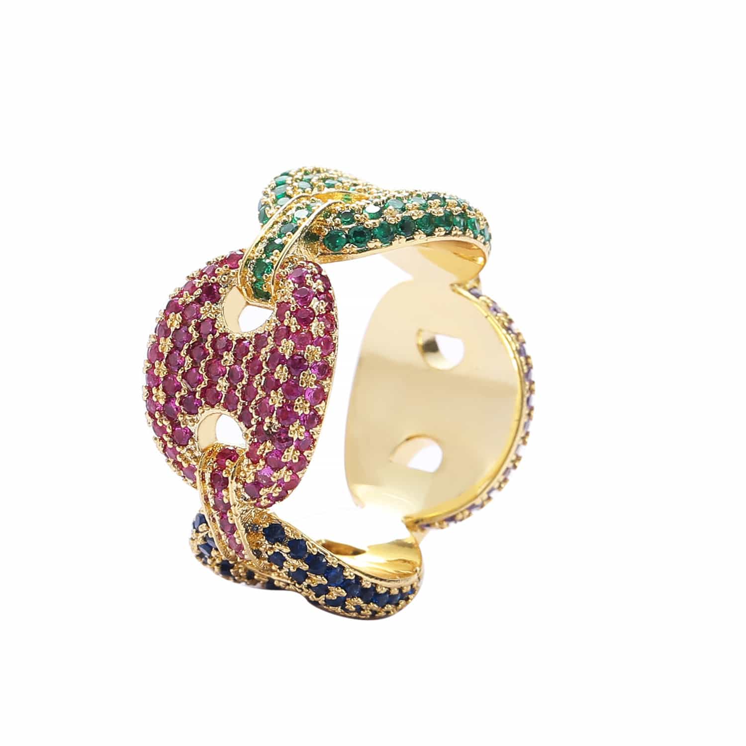 Micro - Set Colorful Diamond Ring - TONGSHOP