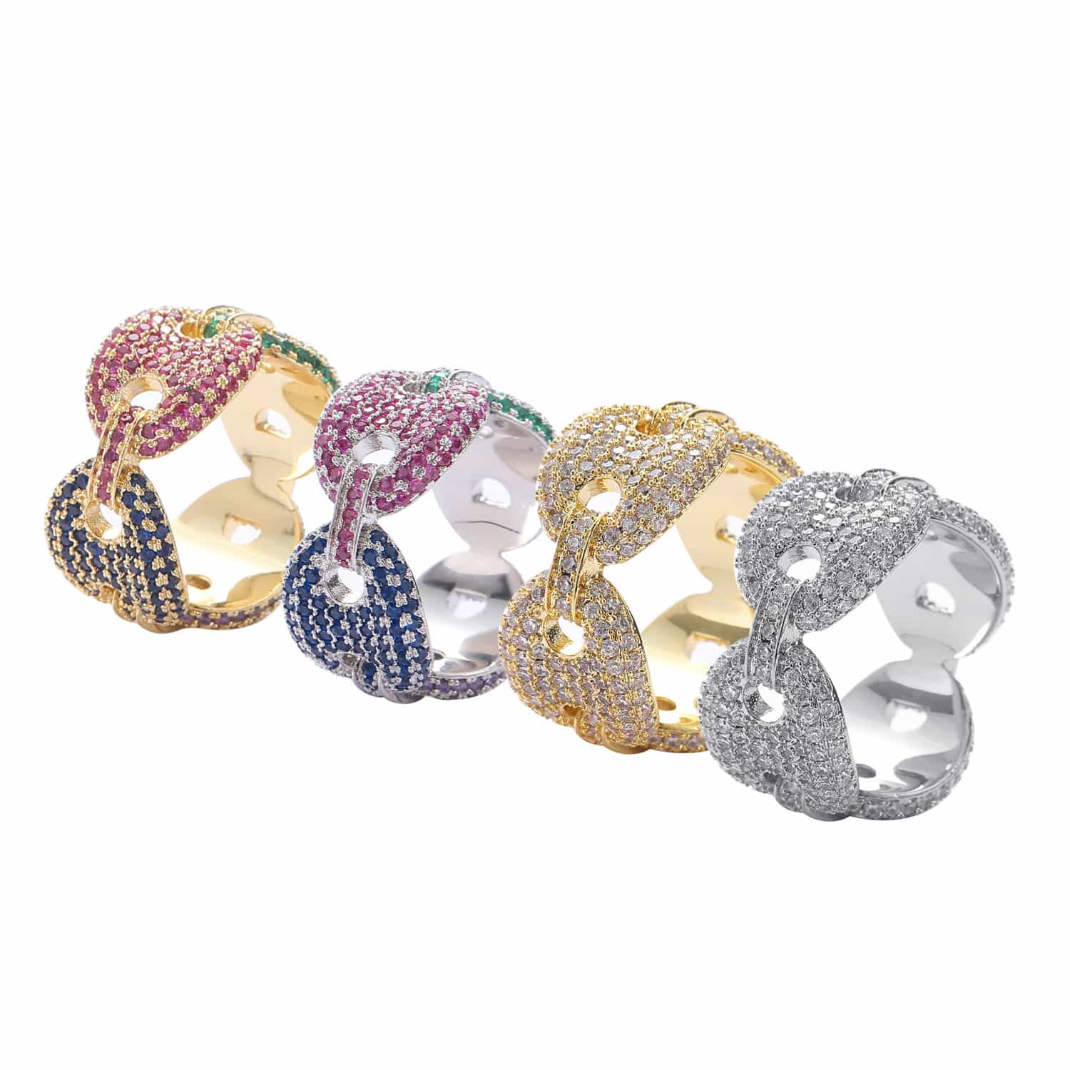 Micro - Set Colorful Diamond Ring - TONGSHOP