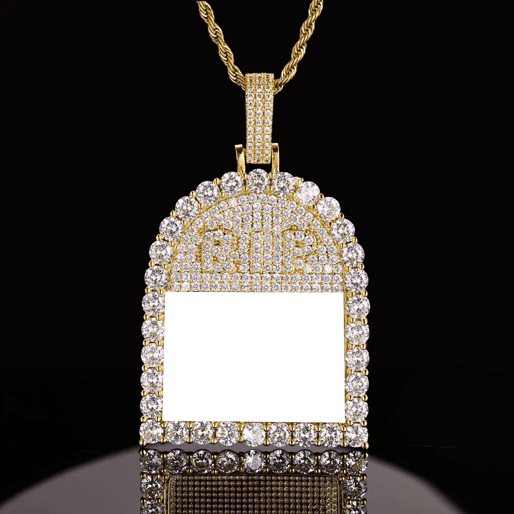 RIP Arch Memory Photo Frame Pendant - 52mm - TONGSHOP / Length:16 / Length:18