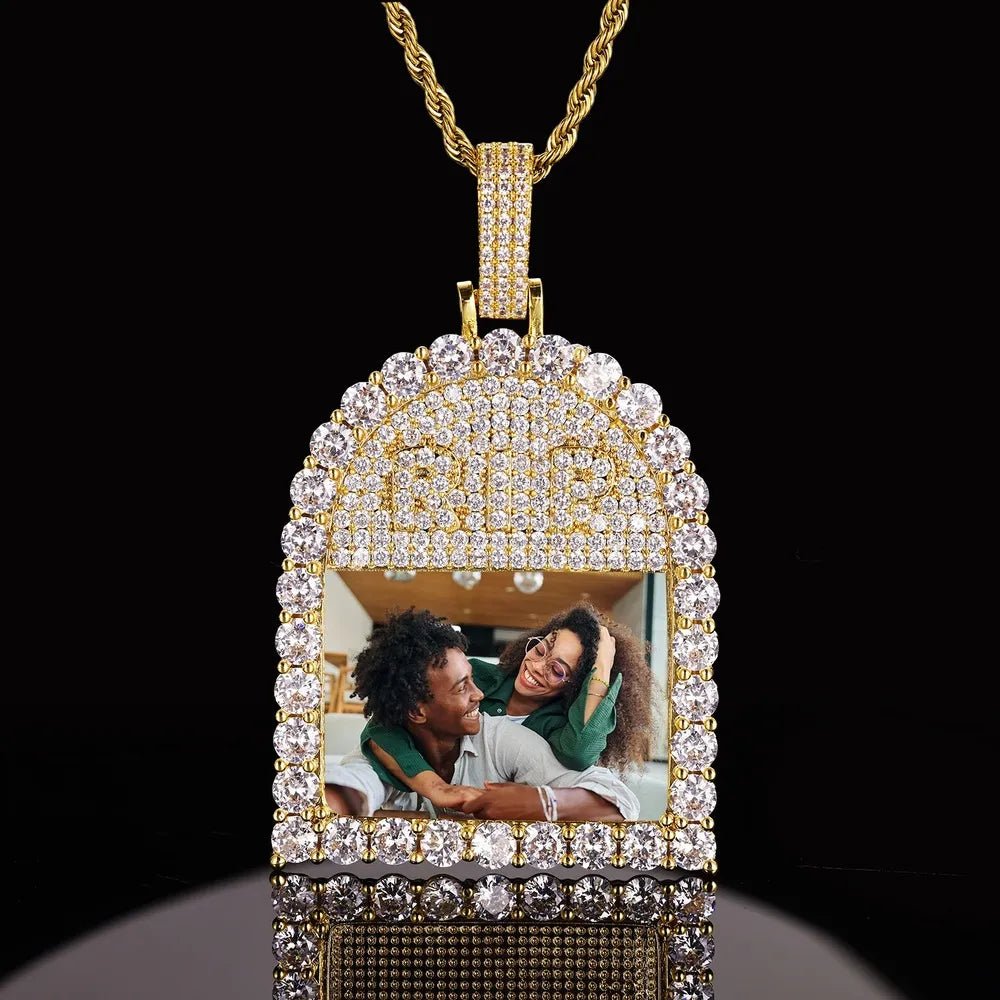 RIP Arch Memory Photo Frame Pendant - 52mm - TONGSHOP / Length:16 / Length:18