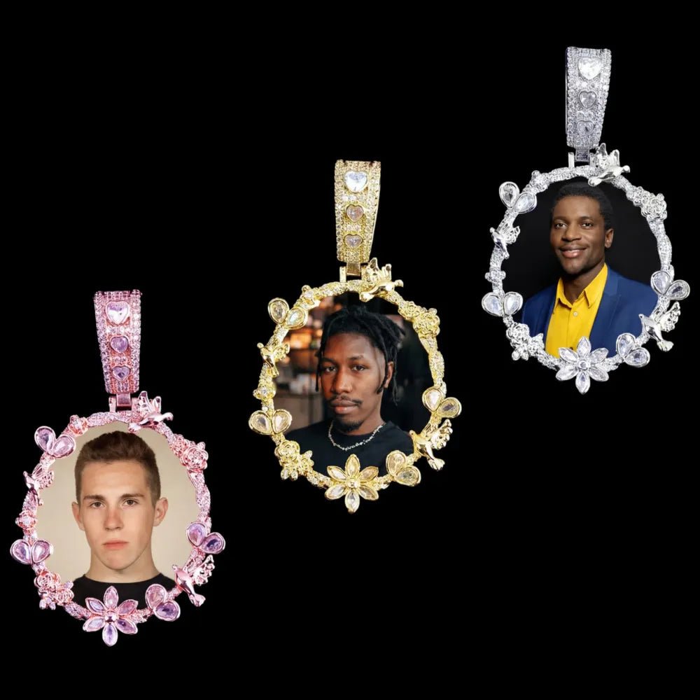 Rose’s Flower Custom Photo Oval Pendant - TONGSHOP / Length:16 / Length:18