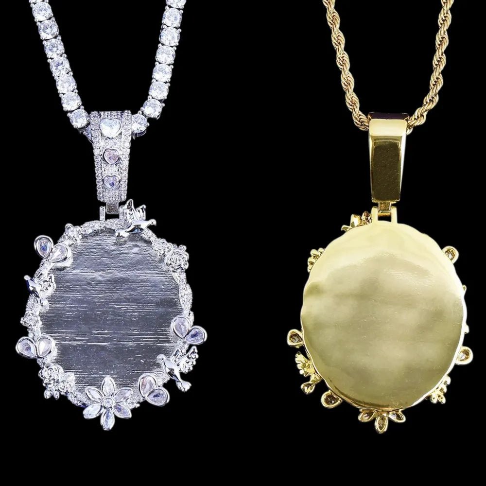 Rose’s Flower Custom Photo Oval Pendant - TONGSHOP / Length:16 / Length:18